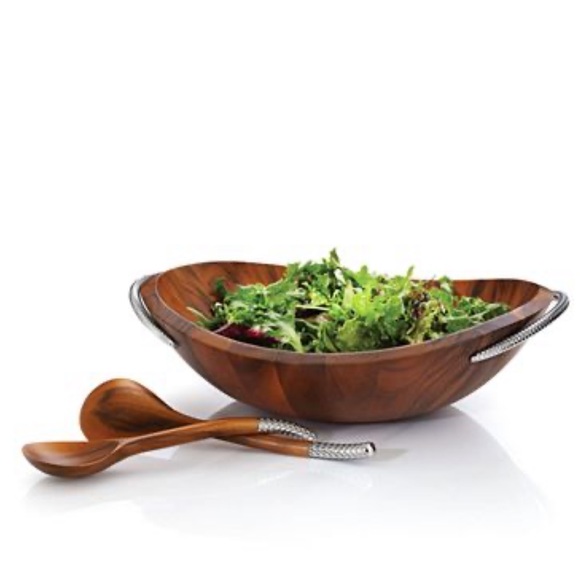 Nambé Other - Nambé braid acacia wood salad bowl